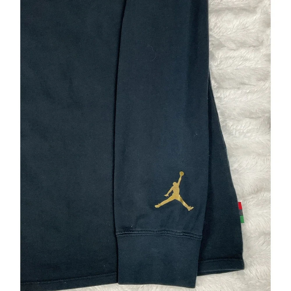 Air JORDAN Men's Black Larger Black History Month Graphic Pullover Long Sleeve